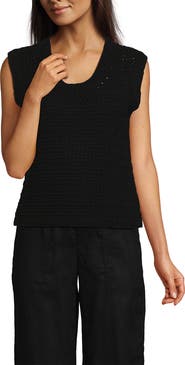 Lands' End Blend Texture U Neck Vest Sweater