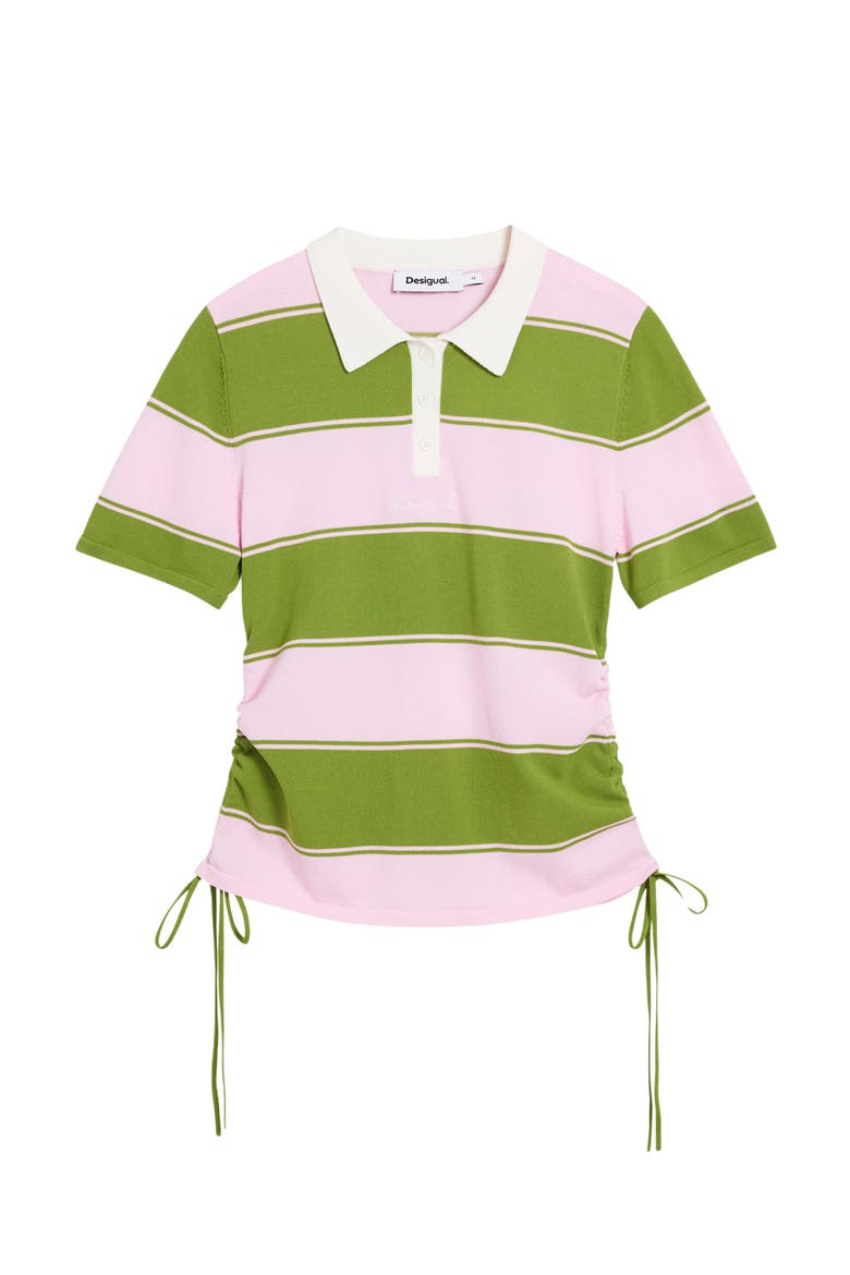 Stripe Polo Shirt, Alternate, color, PINK