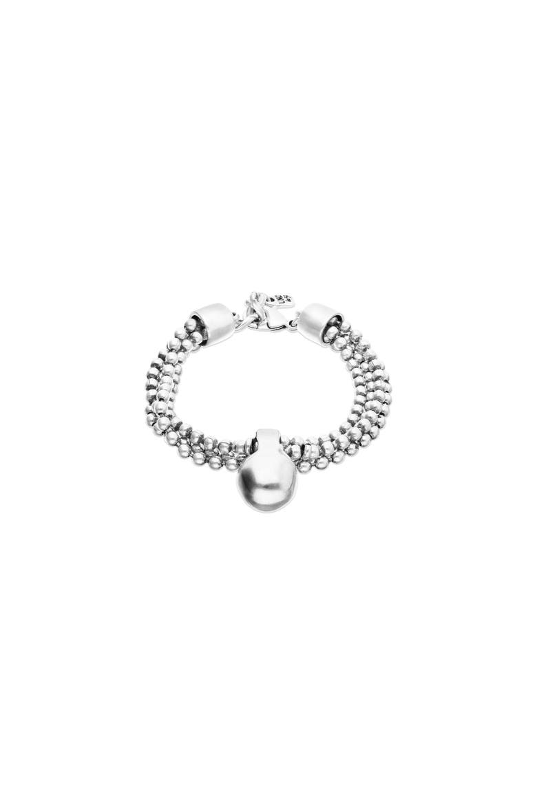 Bracelet with Silver Threads and Large Dial, Main, color, Silver