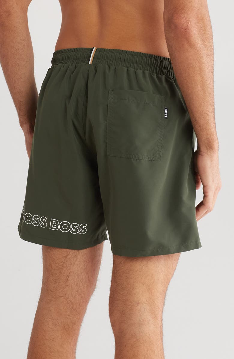 BOSS Recycled Polyester Dolphin Shorts, Alternate, color,