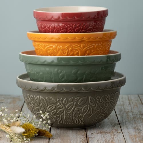 Mason Cash In The Forest Fox Size 12 Mixing Bowl In Gray