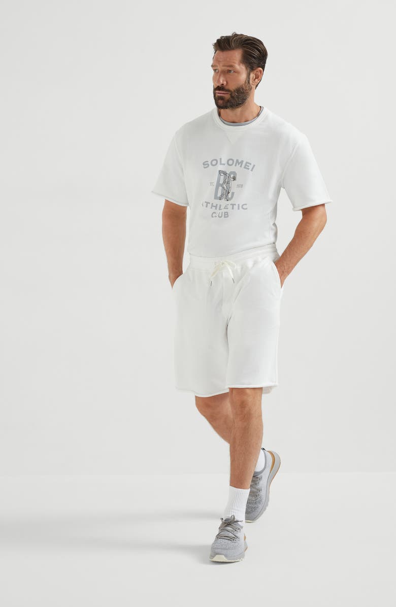 Brunello Cucinelli French terry Bermuda shorts, Alternate, color, Off-White