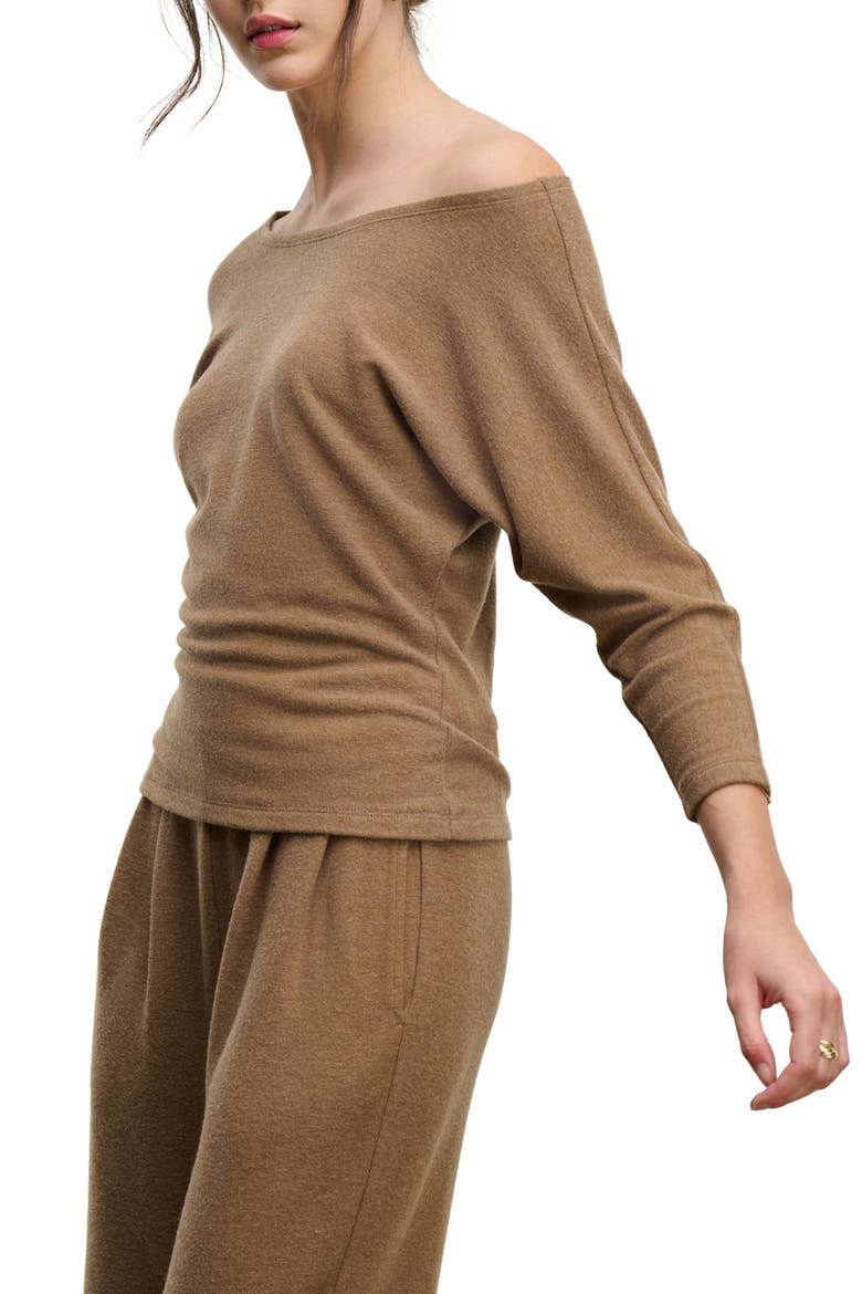 Kashmir Boatneck Knit Top, Alternate, color, COGN BRWN