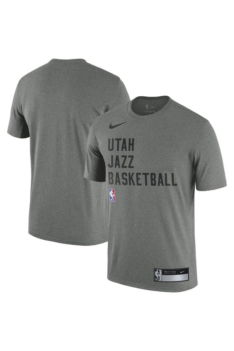 Men's Nike Heather Gray Utah Jazz 2023/24 Sideline Legend Performance Practice T-Shirt, Main, color, Heather Gray