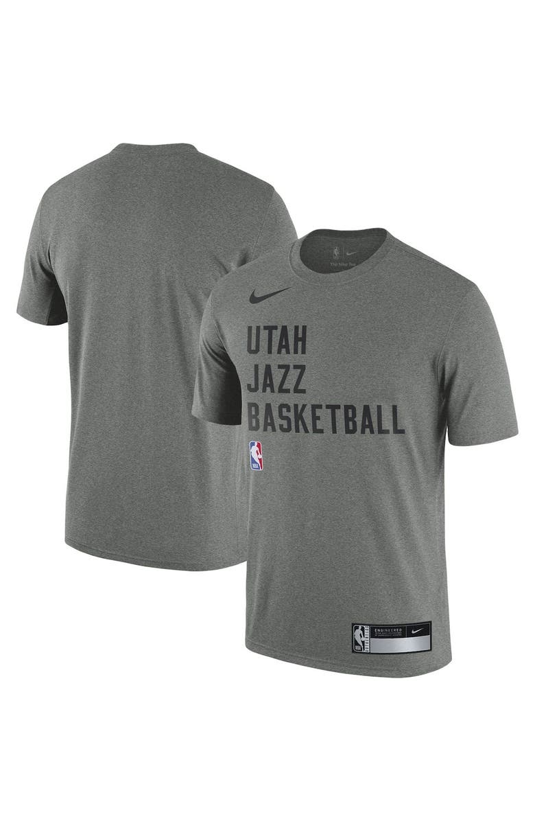 Nike Men's Nike Heather Gray Utah Jazz 2023/24 Sideline Legend Performance Practice T-Shirt, Main, color,