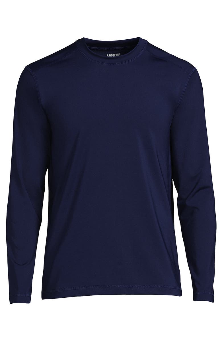 Lands' End Long Sleeve Swim Tee Rash Guard, Alternate, color, Deep Sea Navy