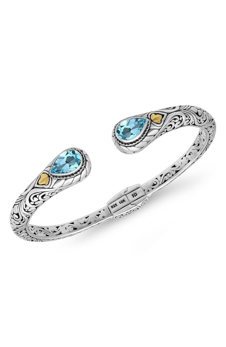 DEVATA Two-Tone Topaz Cuff Bracelet, Alternate, color,