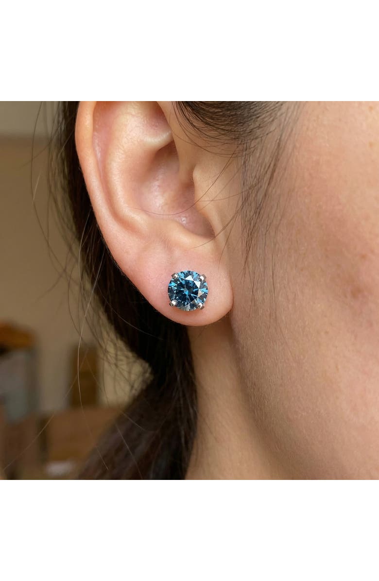 Bliss Diamond 1 Ct T.W. Blue Lab Grown Diamond Studs 14K Gold Earrings, Alternate, color, 14K White Gold