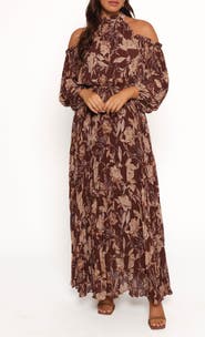 Petal & Pup Hillary Floral Cold Shoulder Long Sleeve Maxi Dress