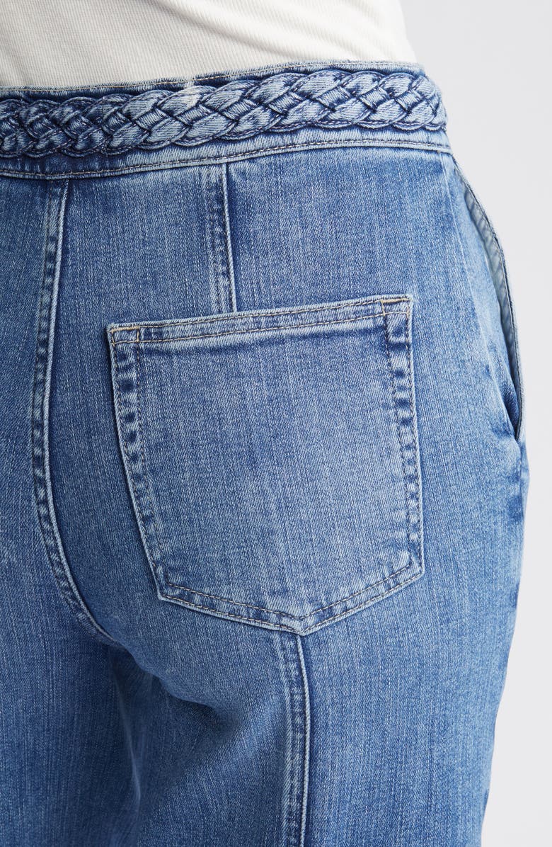 FRAME Braided Waistband Wide Leg Jeans, Alternate, color, Daphne Blue Clean