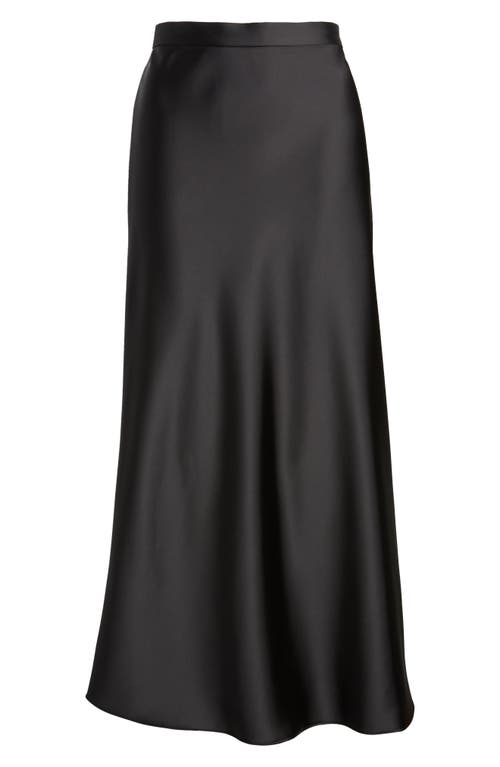 Hugo Boss Vinarea Satin Midi Skirt In Black