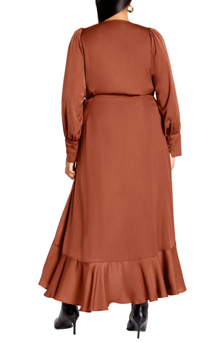 City Chic Oki Long Sleeve Wrap Maxi Dress, Alternate, color,