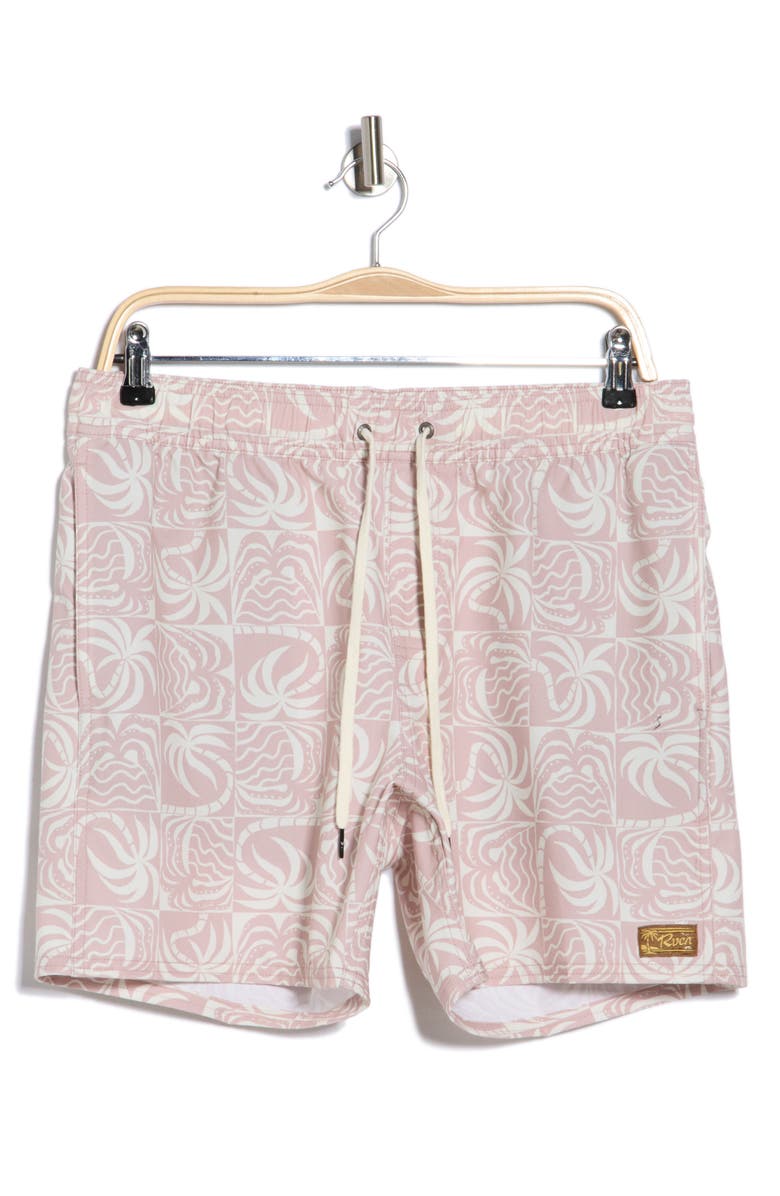 RVCA Exotica Swim Trunks, Main, color, Pale Mauve