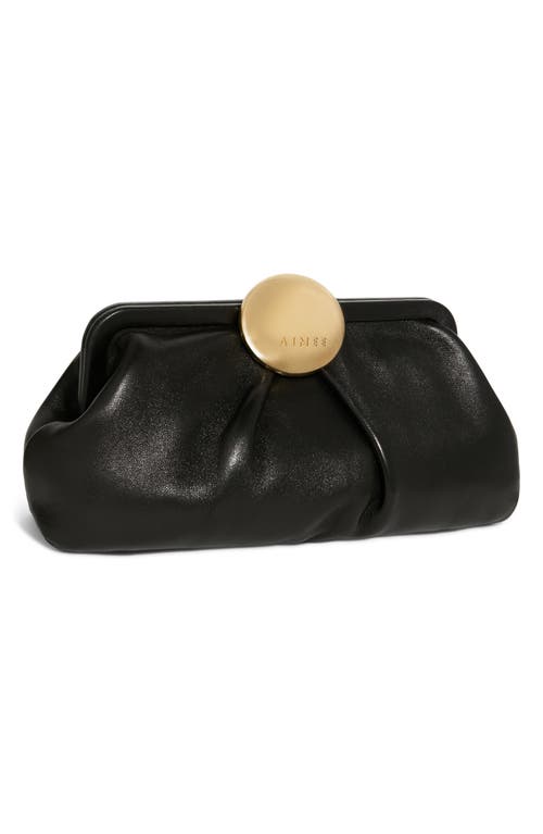 Aimee Kestenberg Full Circle Leather Frame Clutch In Black