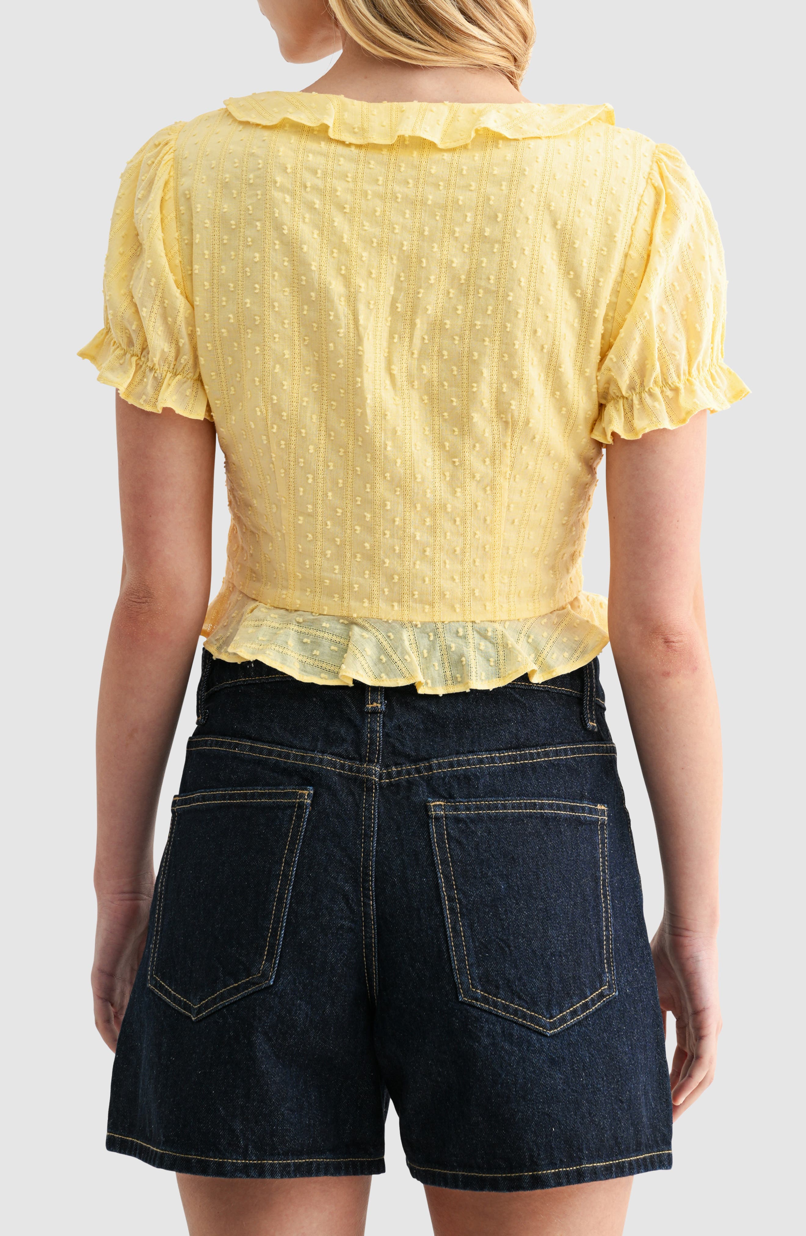 Ruffle Trim Tie Front Top - image 4