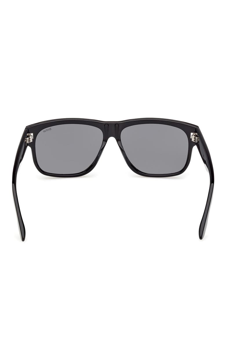 59mm Sunglasses, Alternate, color, SHINY BLACK / SMOKE POLARIZED