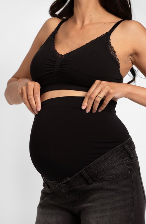 Seraphine Over The Bump Slim Fit Maternity Jeans In Black