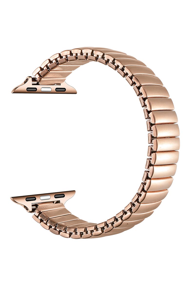 Slink Skinny Elastic Stainless Steel Apple Watch® Watchband, Alternate, color, ROSE GOLD