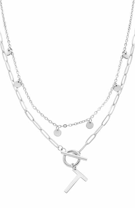 Toggle Initial Pendant Layered Necklace