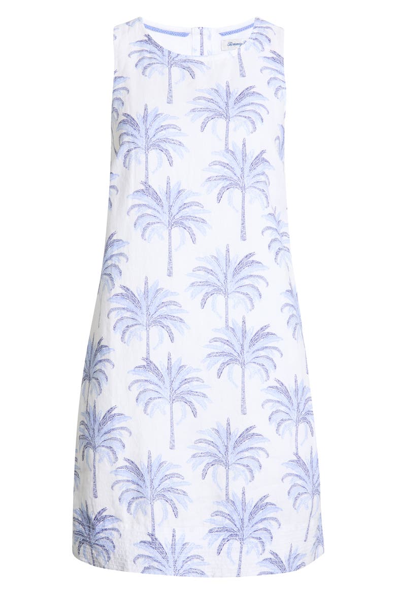 Palm Banks Sleeveless Linen Shift Minidress, Alternate, color, SANIBEL BLUE