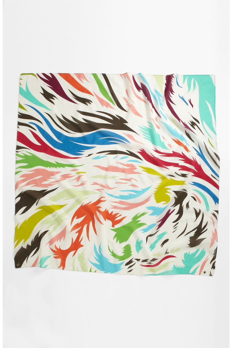 'Keep Flowing' Cotton & Silk Scarf, Alternate, color, WHITE MULTI