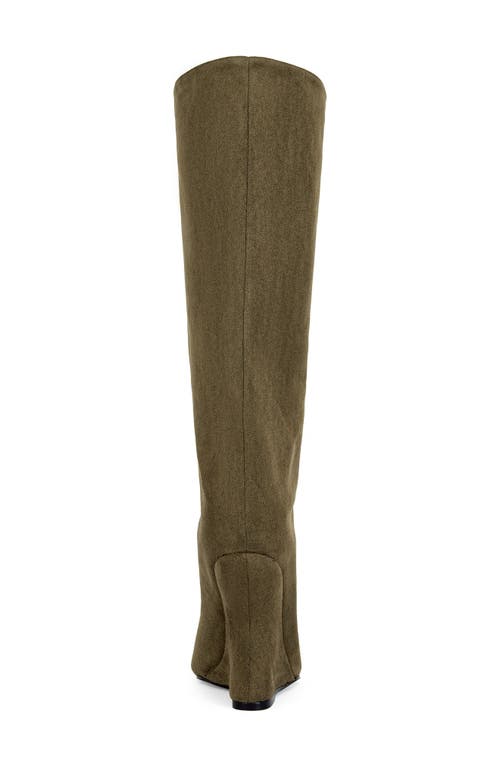 Azalea Wang Vincent Knee High Open Toe Boot In Green
