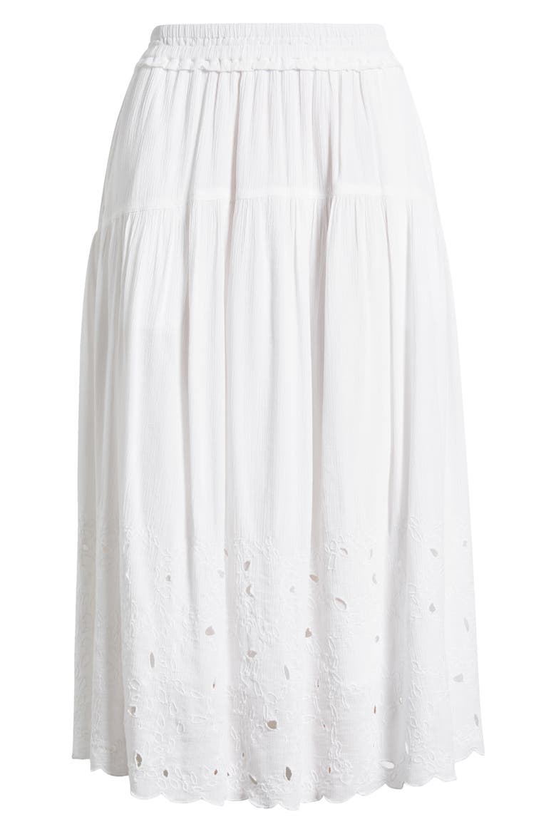 Cotton Blend Eyelet Skirt, Alternate, color, WHITE