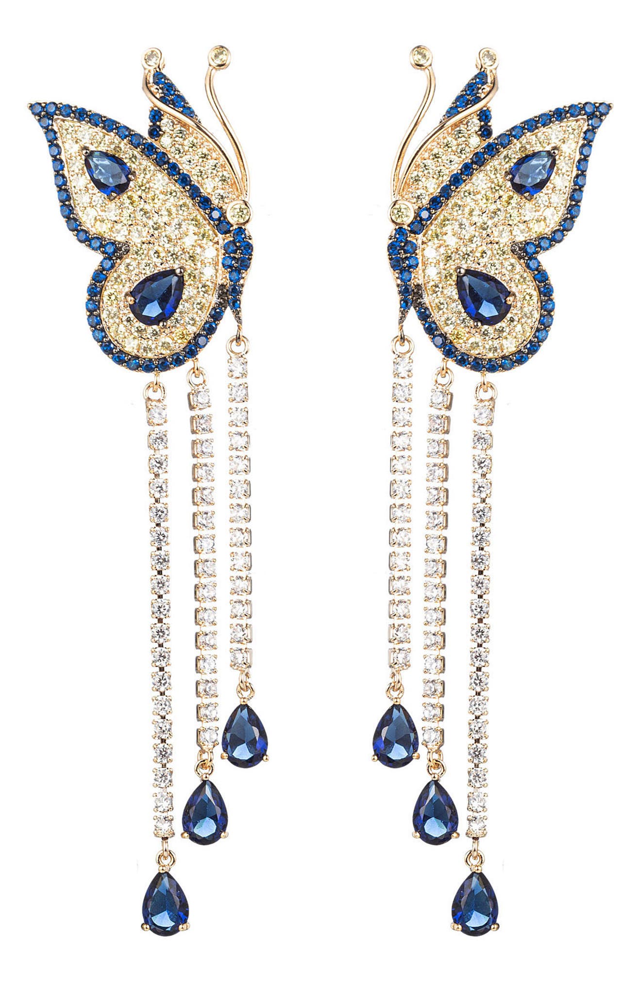 EYE CANDY LOS ANGELES The Luxe Collection Vanessa Butterfly Blue Cubic Zirconia Earrings