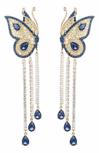 EYE CANDY LOS ANGELES The Luxe Collection Vanessa Butterfly Blue Cubic Zirconia Earrings