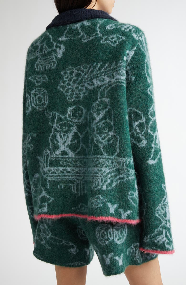 YanYan Fuzzy Laza Alpaca & Wool Blend Work Jacket, Alternate, color, 