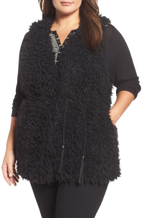 Gabriel Faux Fur Vest (Plus Size)