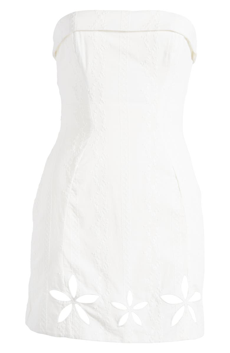 Mistress Rocks Embroidered Strapless Cocktail Minidress, Alternate, color, Cloud