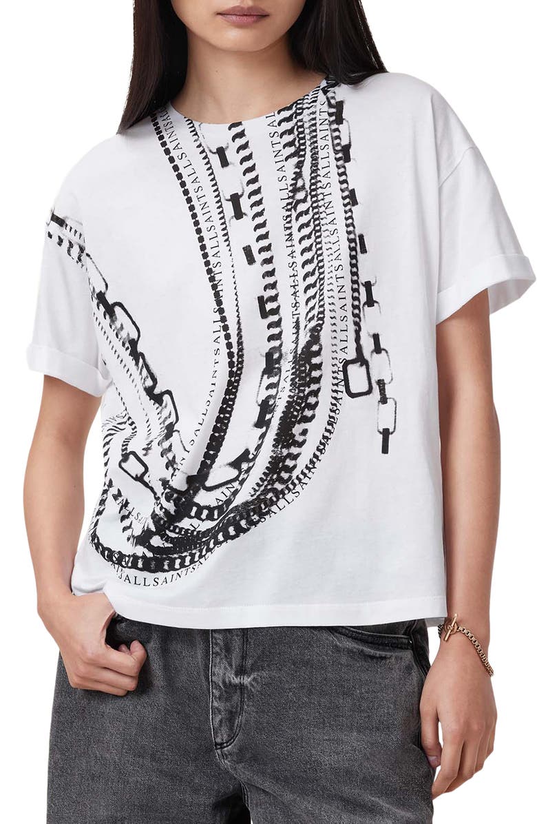 AllSaints Metallo Briar Chain Cotton Graphic T-Shirt, Main, color,