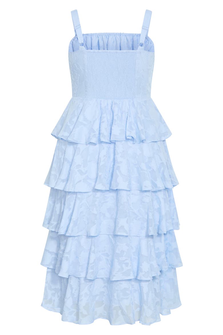 Daniela Tiered Ruffle Sleeveless Midi Dress, Alternate, color, SKY BLUE