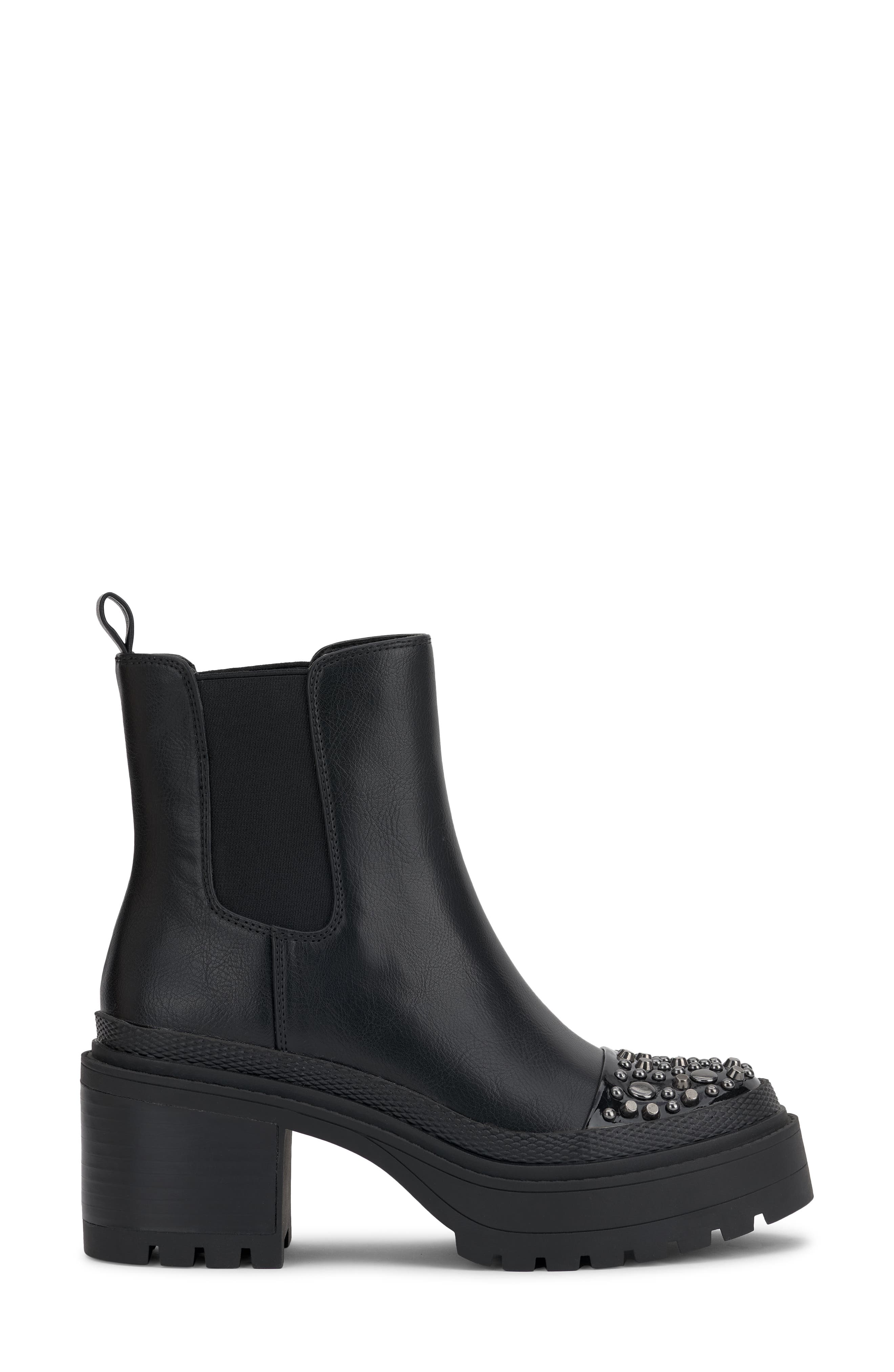 Jymmie Cap Toe Platform Chelsea Boot, Alternate, color, BLACK