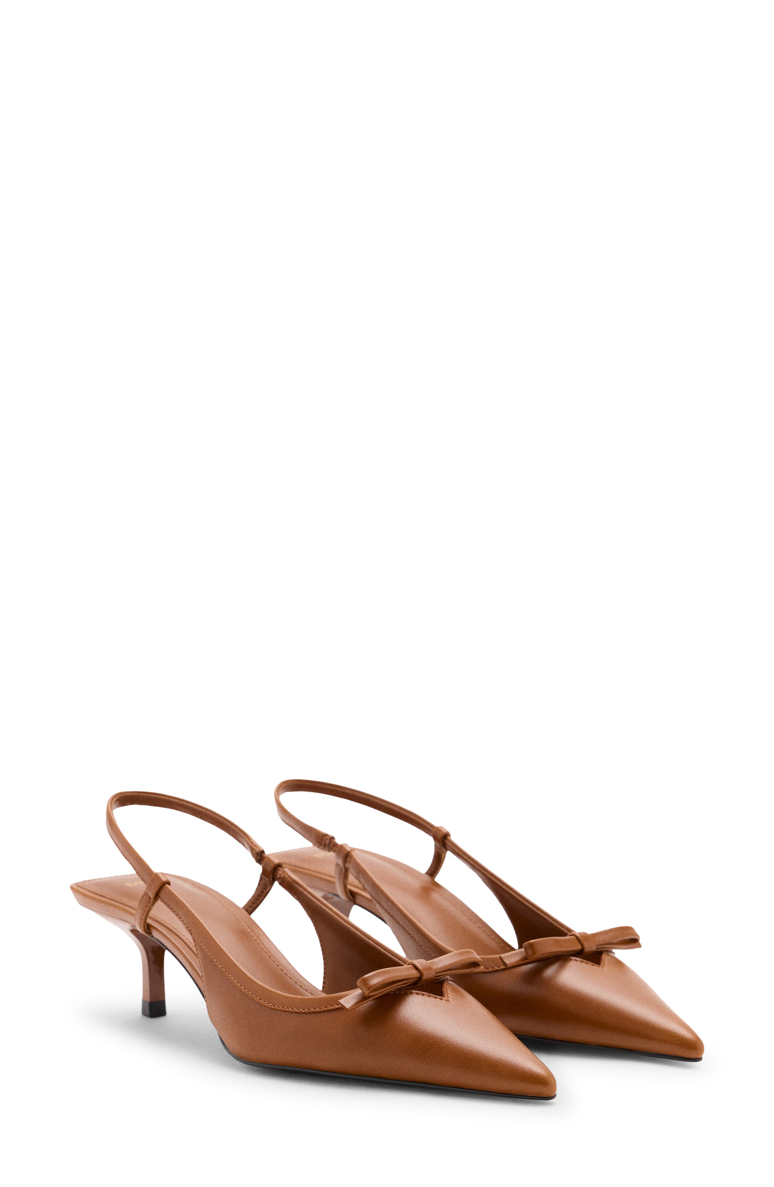 MANGO Faux Leather Pointed Toe Slingback Pump (Women) | Nordstrom