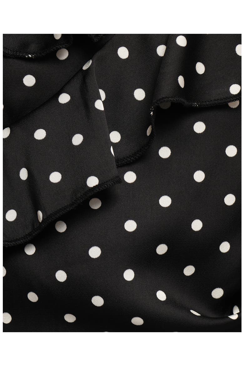 Adelina Cold Shoulder Maxi Cocktail Dress, Alternate, color, BLACK POLKA DOT