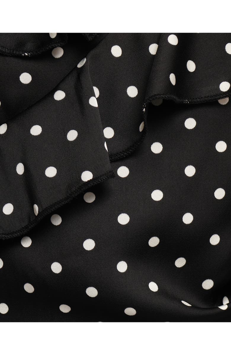 Petal & Pup Adelina Cold Shoulder Maxi Cocktail Dress, Alternate, color, Black Polka Dot