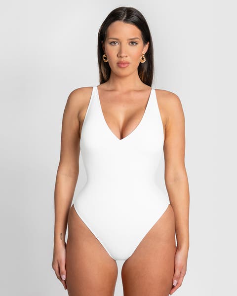 Mega Sculpting Plunge Brazilian Cut One-Piece Swimsuit