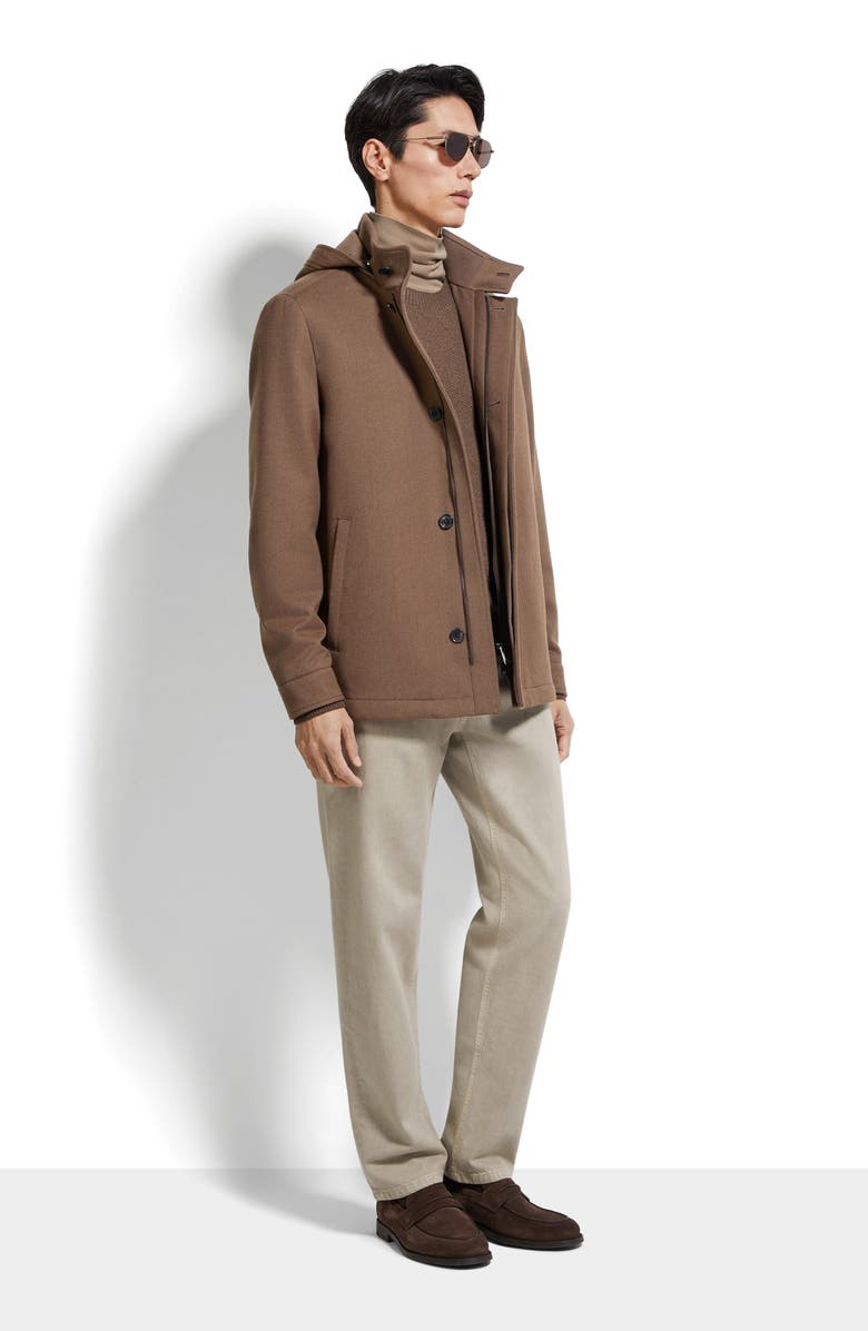 ZEGNA Wool & Cashmere Jacket, Alternate, color, Brown Melange