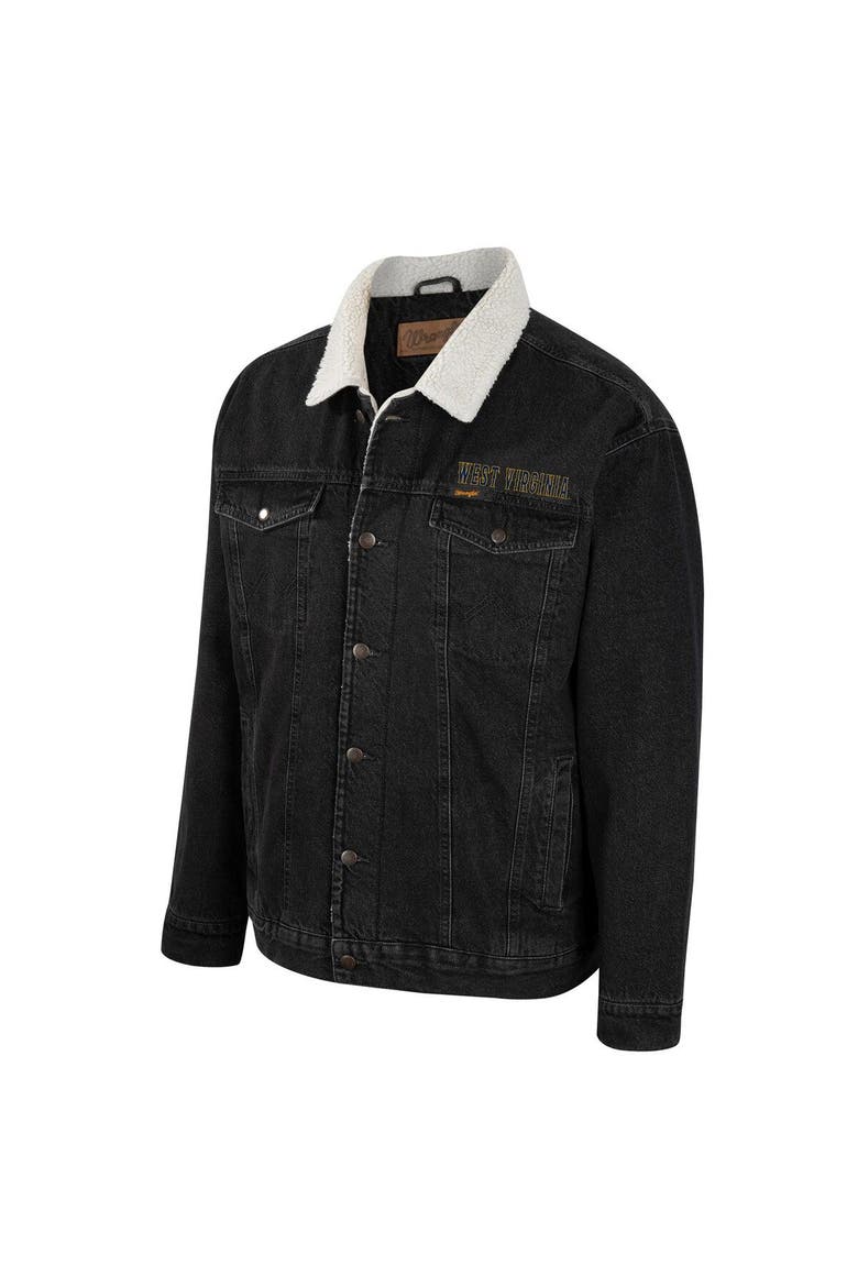 Men's Colosseum x Wrangler Charcoal West Virginia Mountaineers Western Button-Up Denim Jacket, Alternate, color, Charcoal
