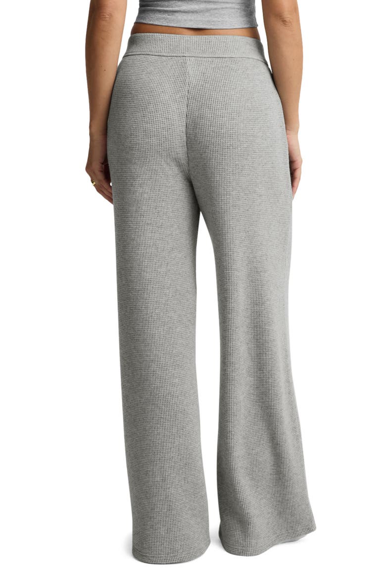 Rest Day Waffle Wide Leg Pants, Alternate, color, HEATHER GRAY
