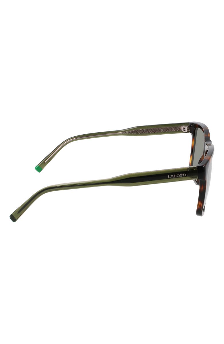 Lacoste Casual Elegance 56mm Rectangular Sunglasses, Alternate, color, Havana