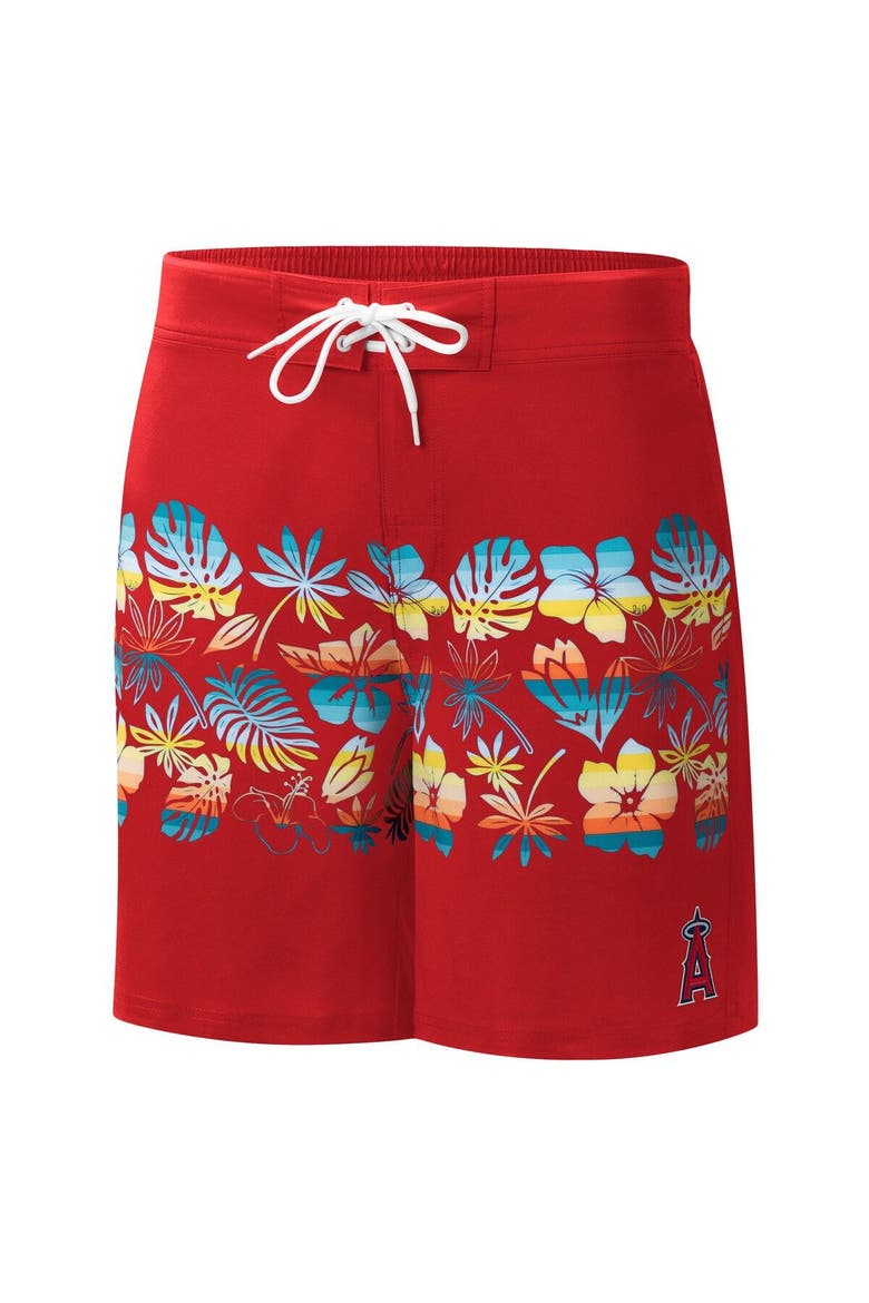 Men's G-III Sports by Carl Banks  Red Los Angeles Angels Breeze Volley Swim Shorts, Alternate, color, Red
