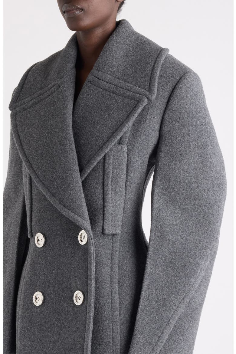 Double Breasted Wool Blend Peacoat, Alternate, color, SLATE BLEND