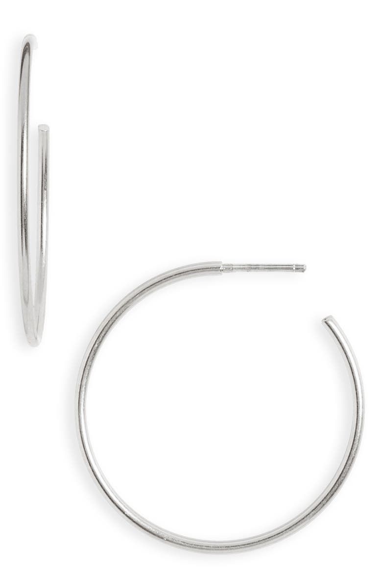Madewell Medium Hoop Earrings, Main, color,