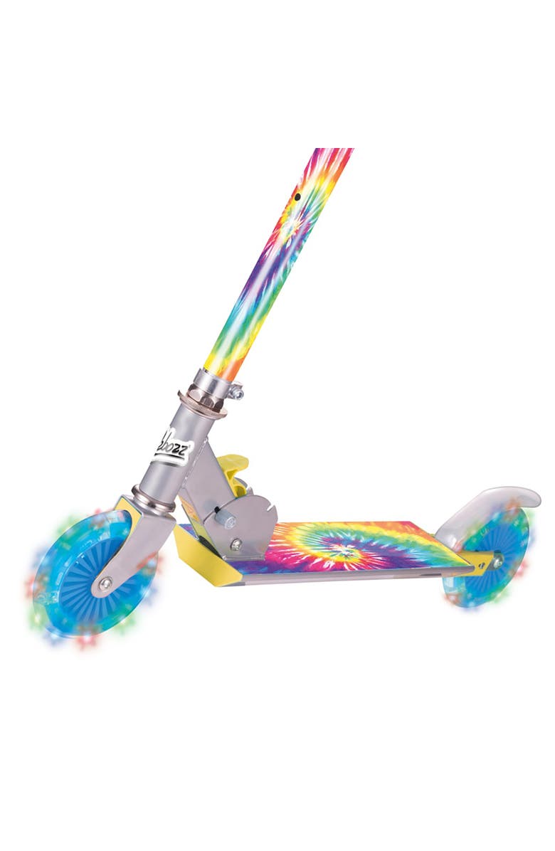 Ozbozz Tie Dye Foldable Scooter Light Up Wheels Ages 5 And Up, Alternate, color, Multicolored