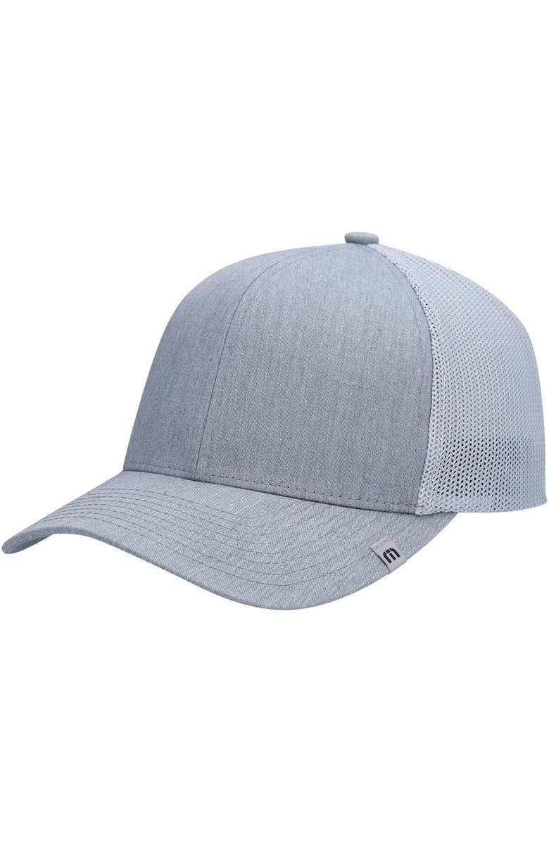 TravisMathew Men's Travis Mathew Heathered Gray Widder 2.0 Trucker Snapback Hat, Main, color,