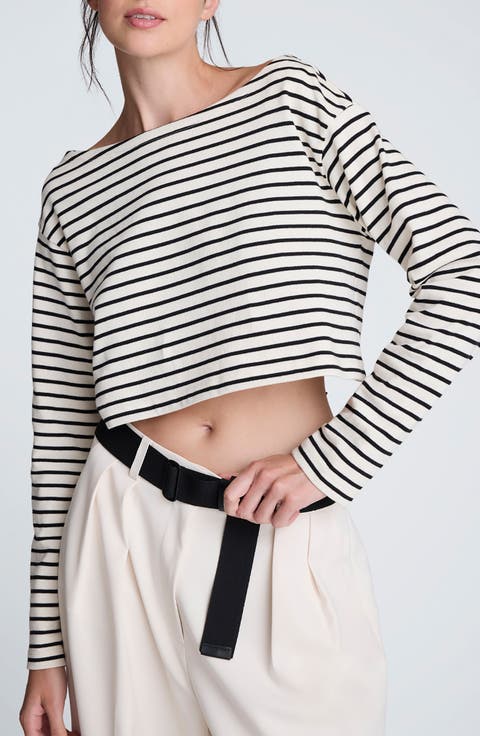 Stripe Cotton Crop Top