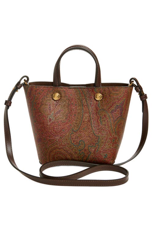 ETRO ETRO EXTRA SMALL ARNICA COATED CANVAS CROSSBODY TOTE